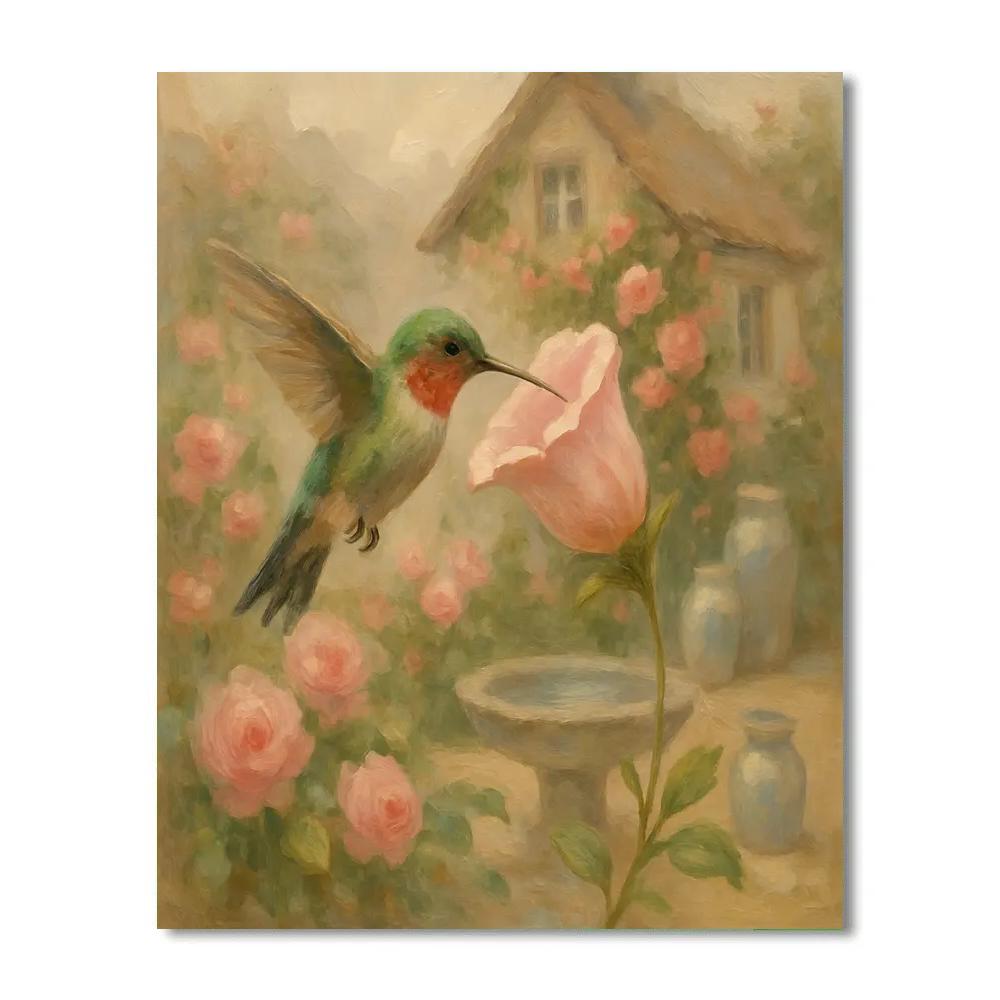 Hummingbird Tea Garden painting number kit