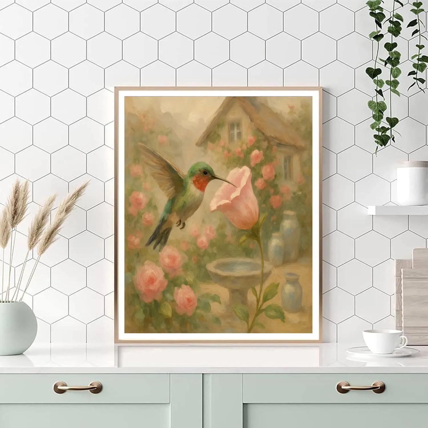 Hummingbird Tea Garden painting number kit