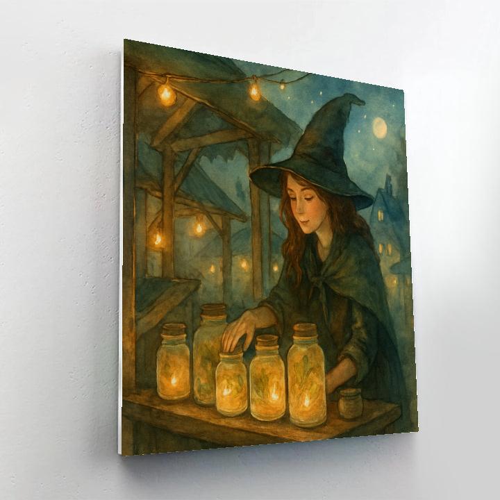 Witchs Market At Twilight Number painting