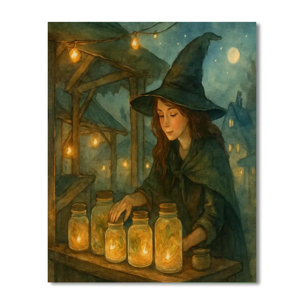 Witchs Market At Twilight Number painting