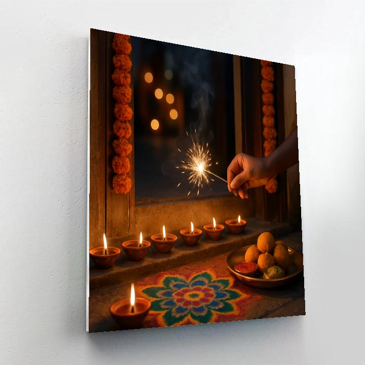 Diwali Doorstep Offering Number painting