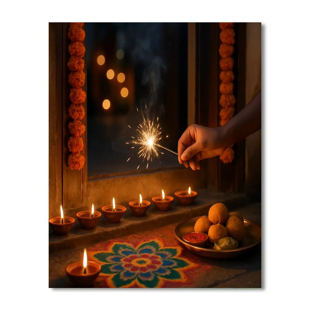 Diwali Doorstep Offering Number painting