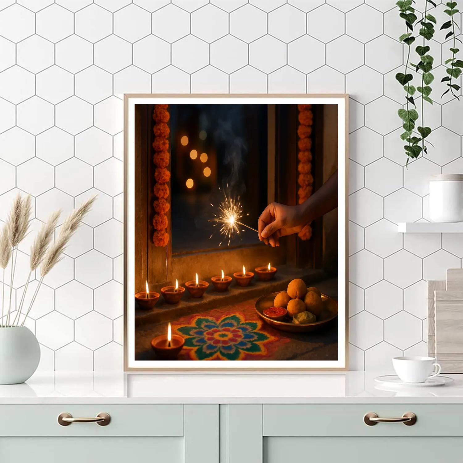 Diwali Doorstep Offering Number painting