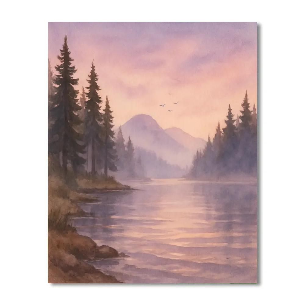 Pine Crest Dawn Number painting