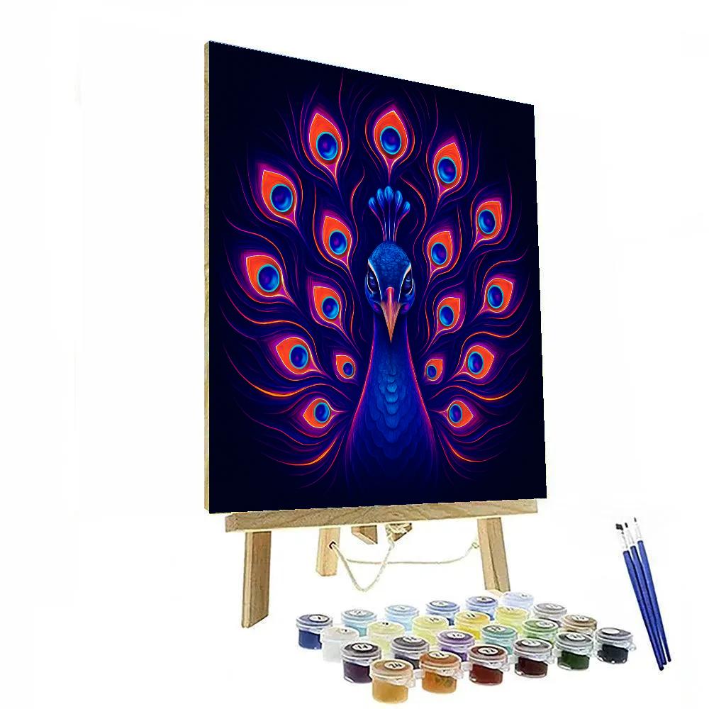 Electric Peacock Vortex DIY paint by numbers