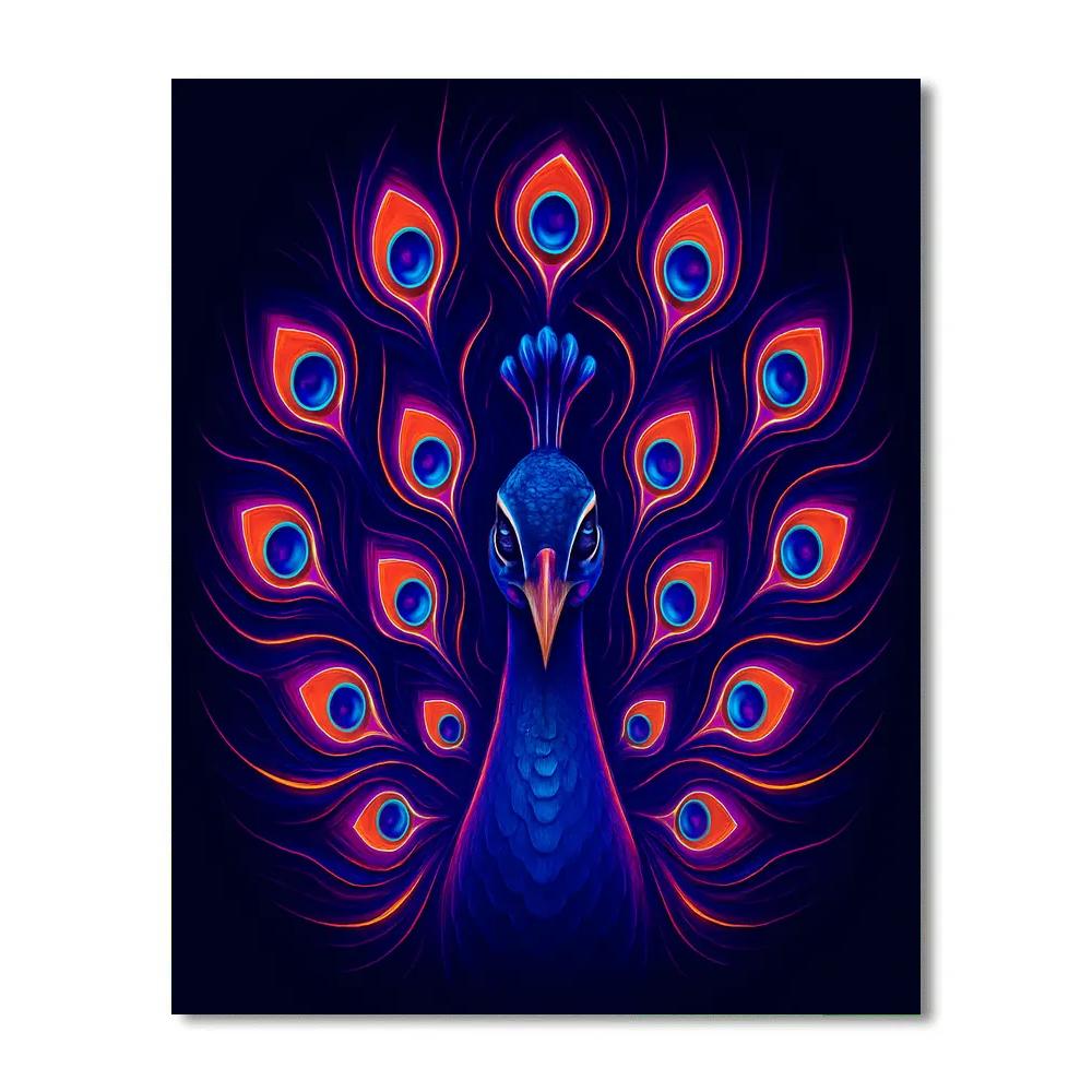 Electric Peacock Vortex DIY paint by numbers
