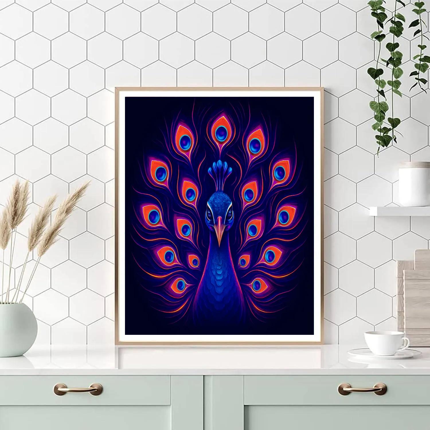 Electric Peacock Vortex DIY paint by numbers