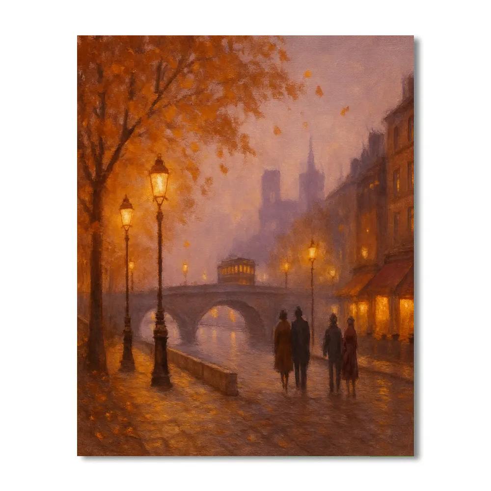 Autumn Bridge Of Lantern Leaves DIY paint by numbers