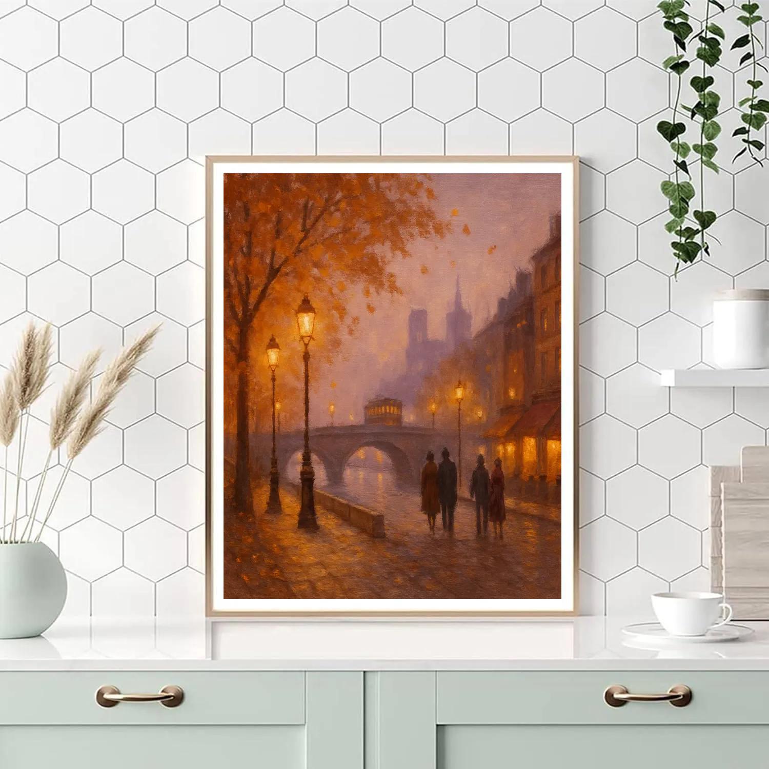 Autumn Bridge Of Lantern Leaves DIY paint by numbers