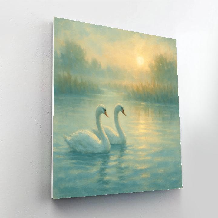 Misty Swan Lullaby painting number kit