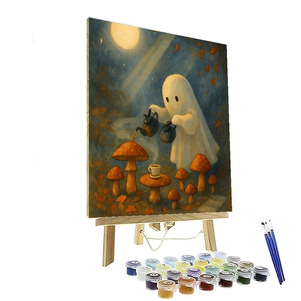 Mushroom Tea Under The Harvest Moon Number painting