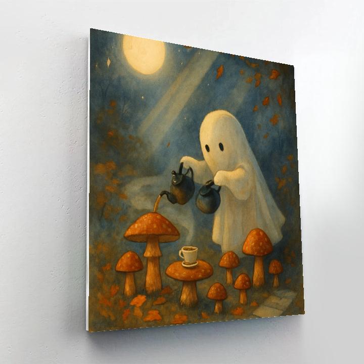 Mushroom Tea Under The Harvest Moon Number painting