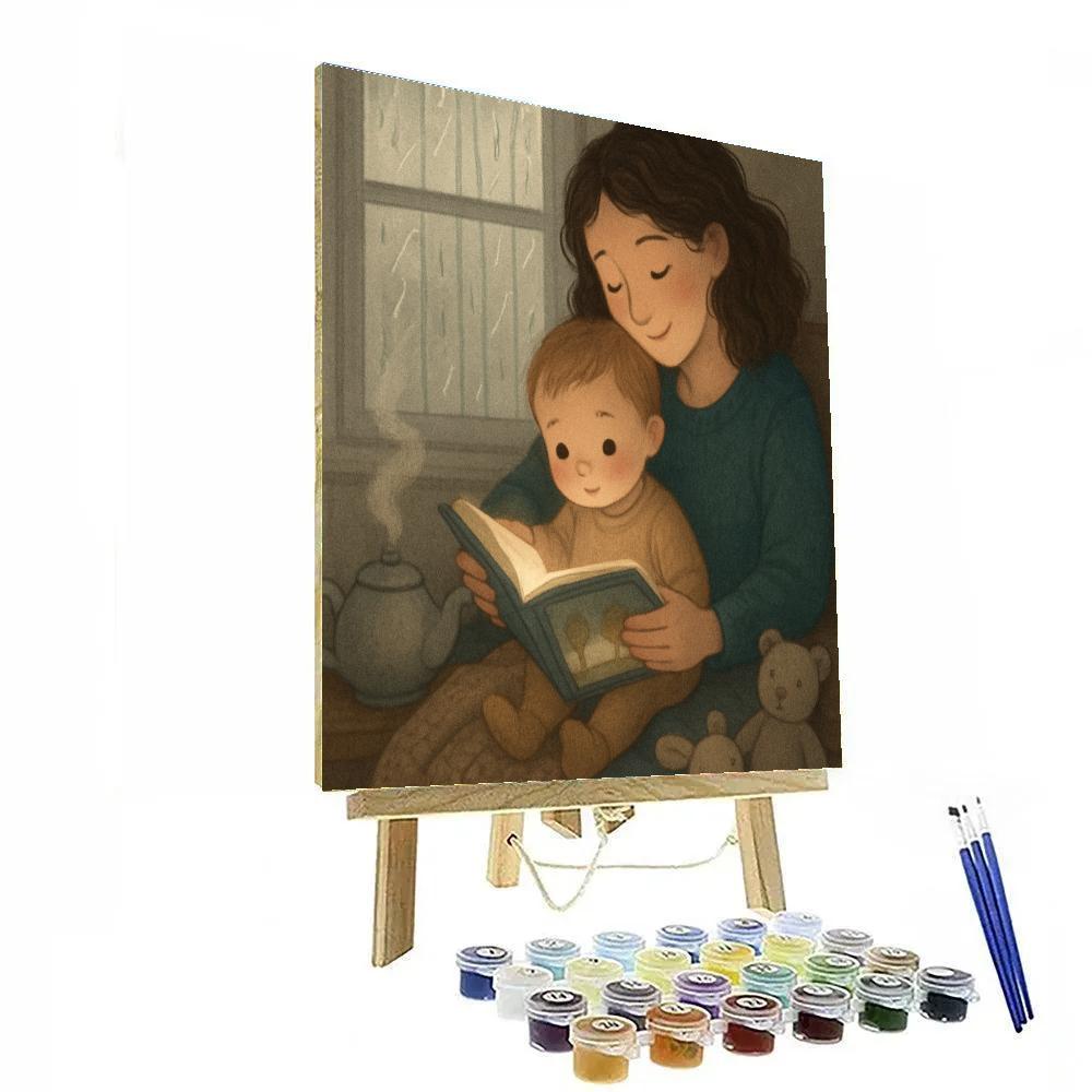 Rainy Day Window Storytime Number painting