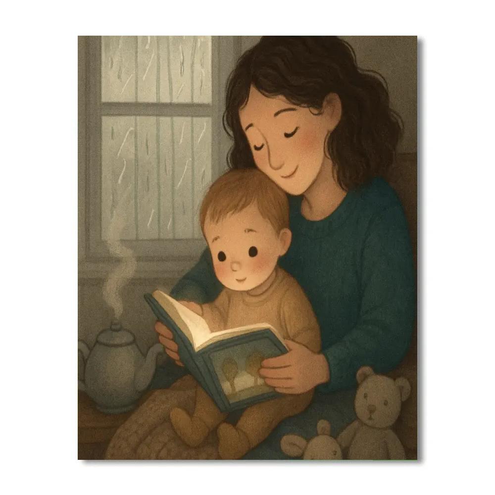 Rainy Day Window Storytime Number painting