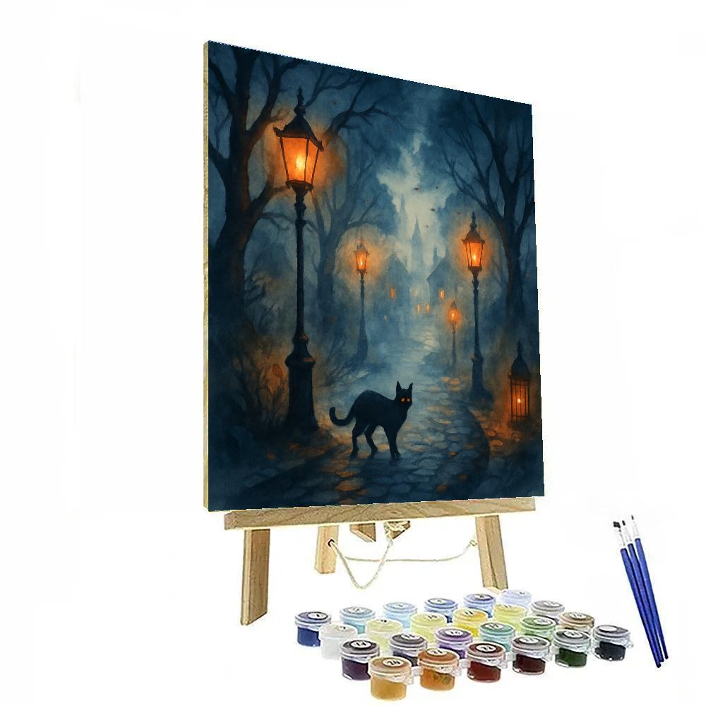 Fogbound Lantern Lane Paint by numbers art
