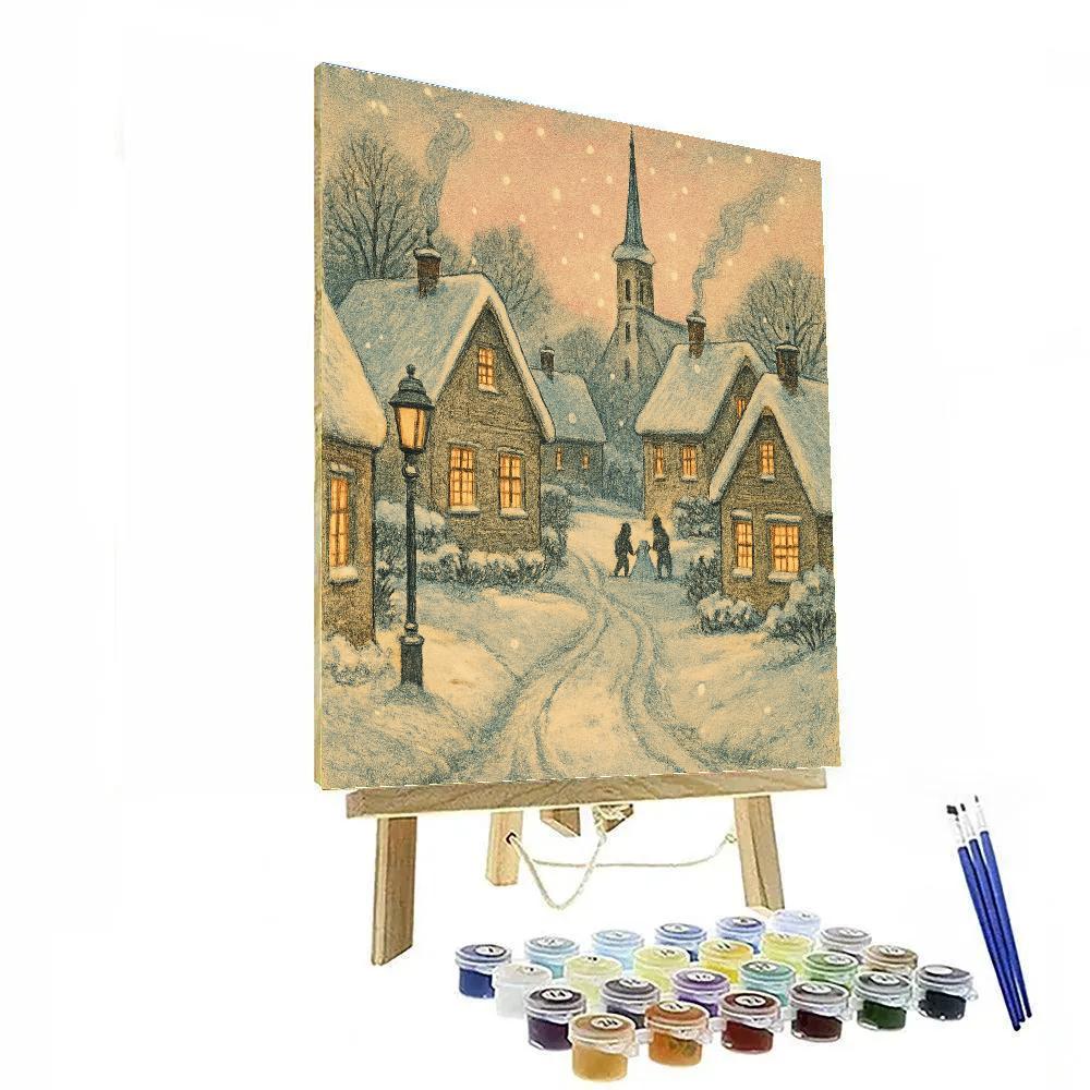 Village Lantern Evening Numbered painting kits