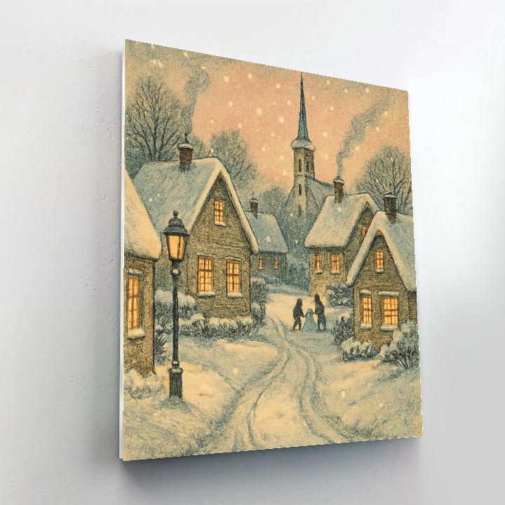 Village Lantern Evening Numbered painting kits