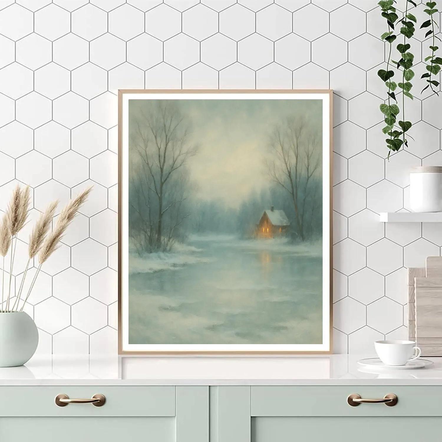 Winter Mirror Hollow paint by number