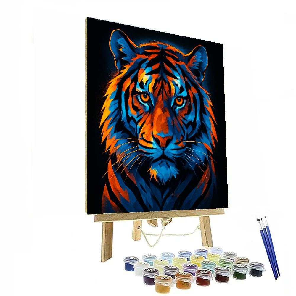 Solar Tiger Mosaic paint by numbers