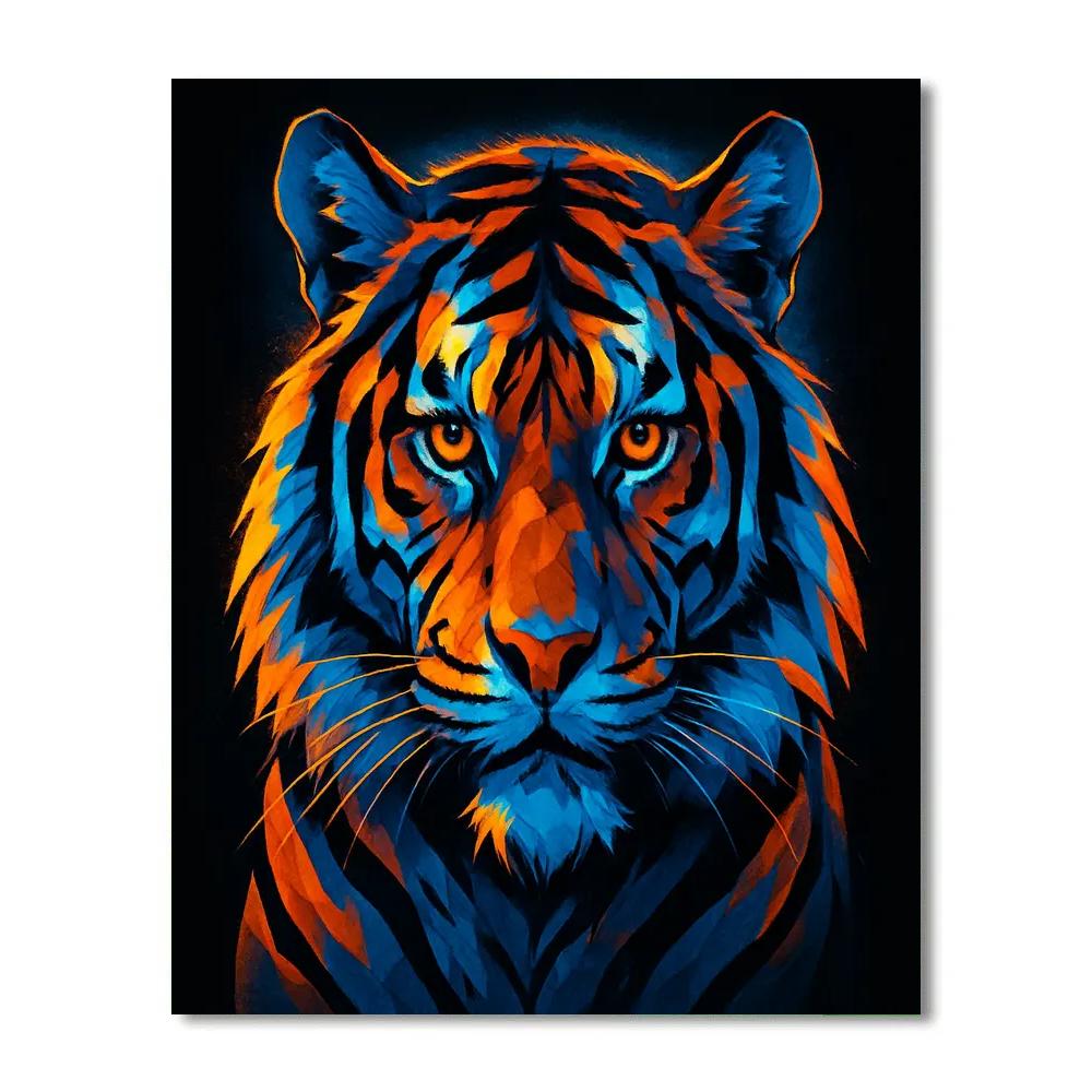 Solar Tiger Mosaic paint by numbers