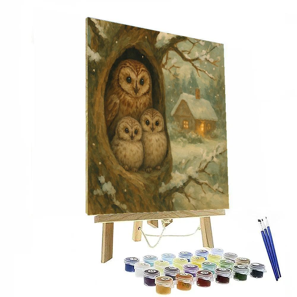 Woodland Owl Hearth paint by numbers