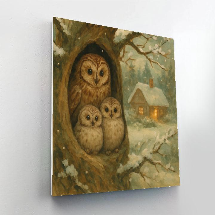 Woodland Owl Hearth paint by numbers