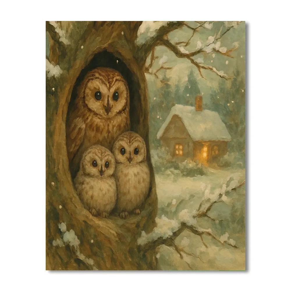 Woodland Owl Hearth paint by numbers