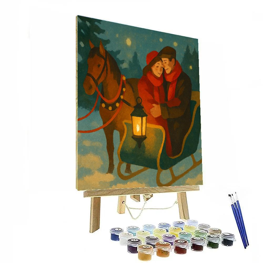 Sleigh Bells Embrace Paint by numbers art