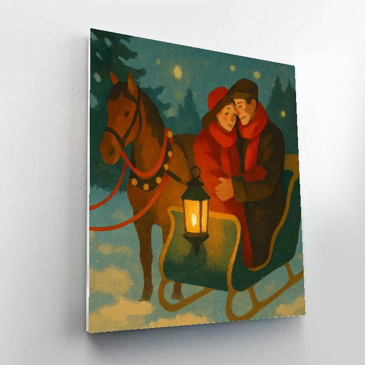 Sleigh Bells Embrace Paint by numbers art