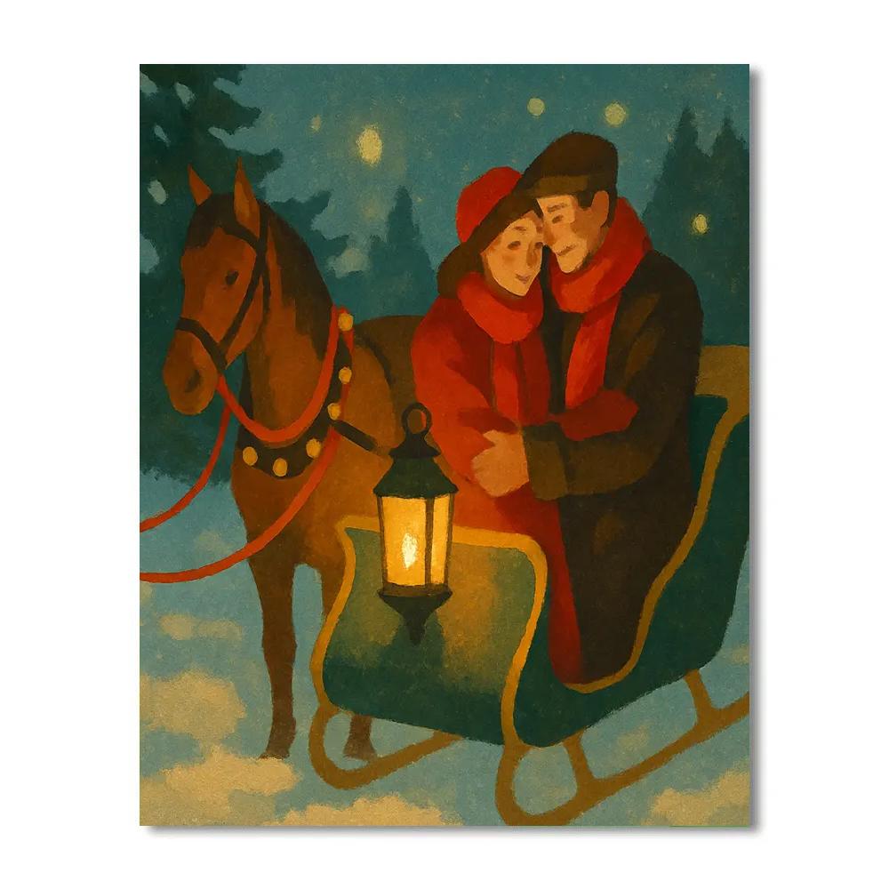 Sleigh Bells Embrace Paint by numbers art