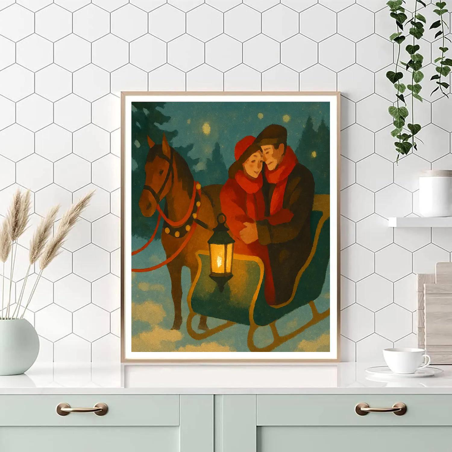 Sleigh Bells Embrace Paint by numbers art