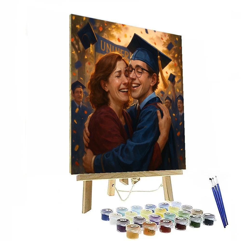 Mother And Adult Child Graduation Pride Painting by numbers kit