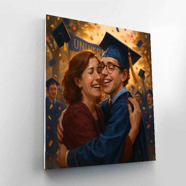 Mother And Adult Child Graduation Pride Painting by numbers kit