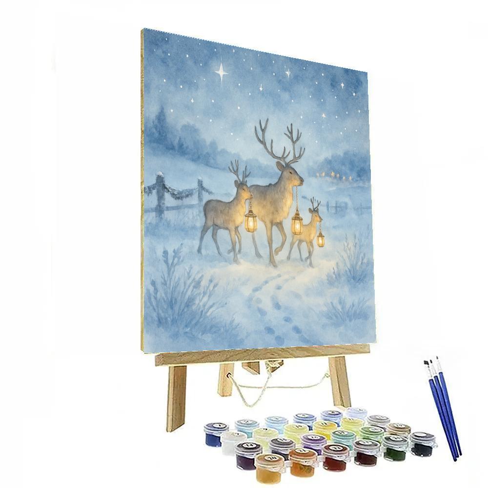 Reindeer Meadow Lantern Walk Number painting