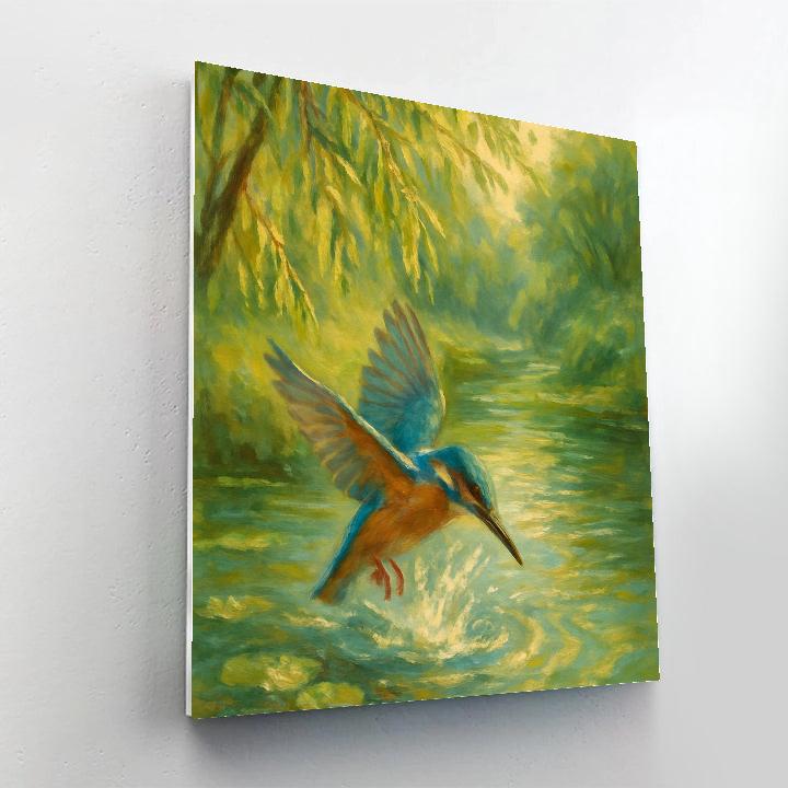 Willow Kingfisher Dive paint by color