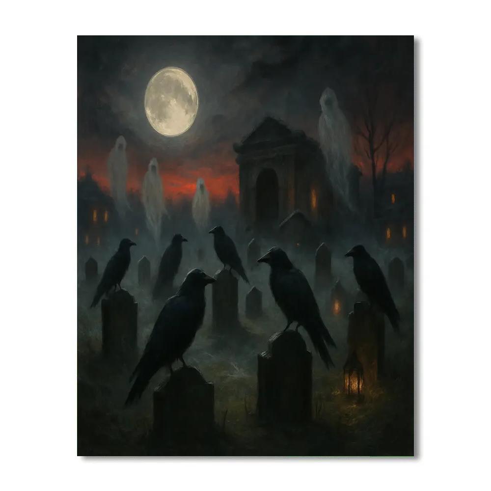 Graveyard Choir At Dusk paint by number