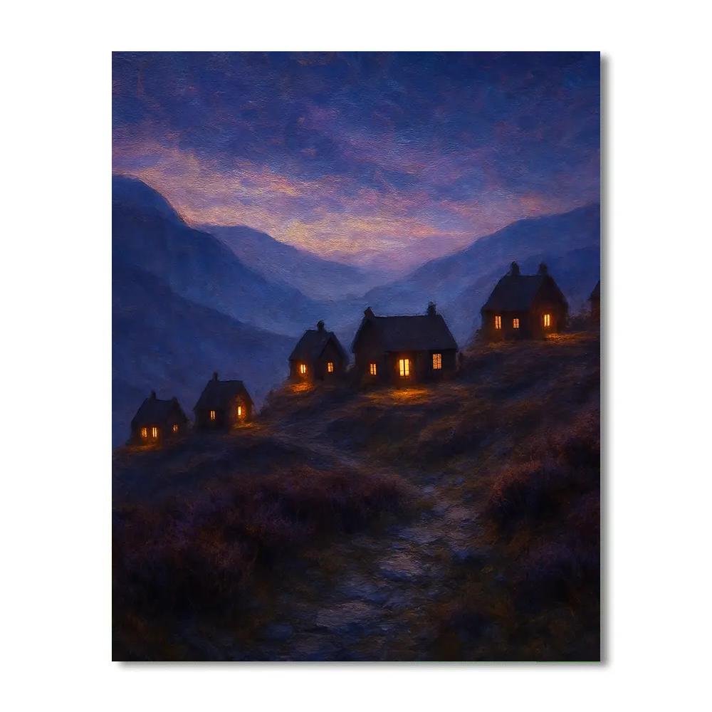 Twilight Ridge Lanterns paint by numbers