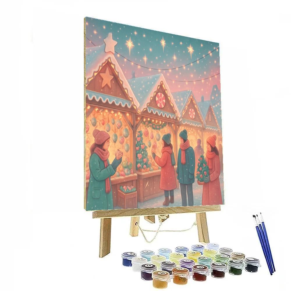 Gingerbread Market Twilight paint by numbers