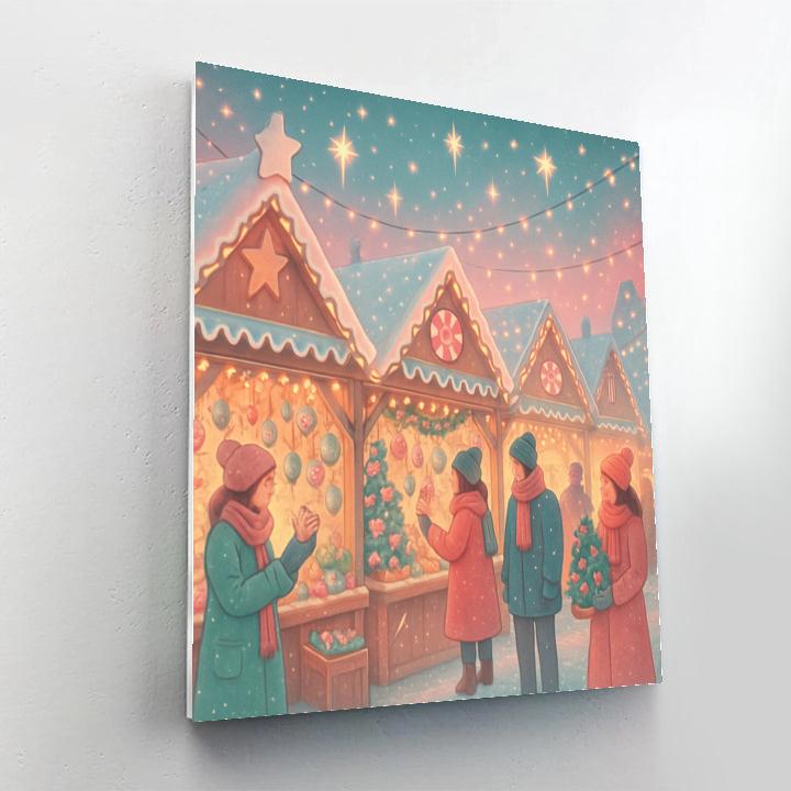 Gingerbread Market Twilight paint by numbers