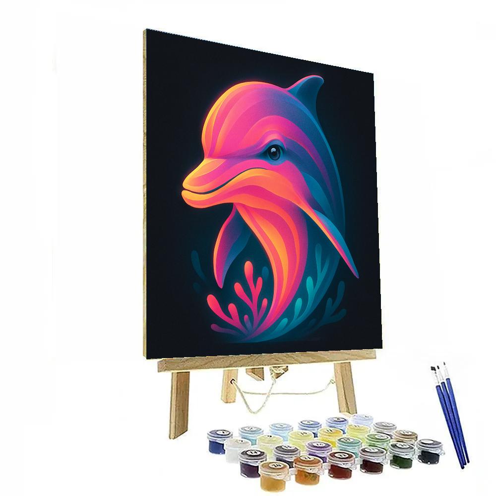 Coral Reef Dolphin DIY paint by numbers