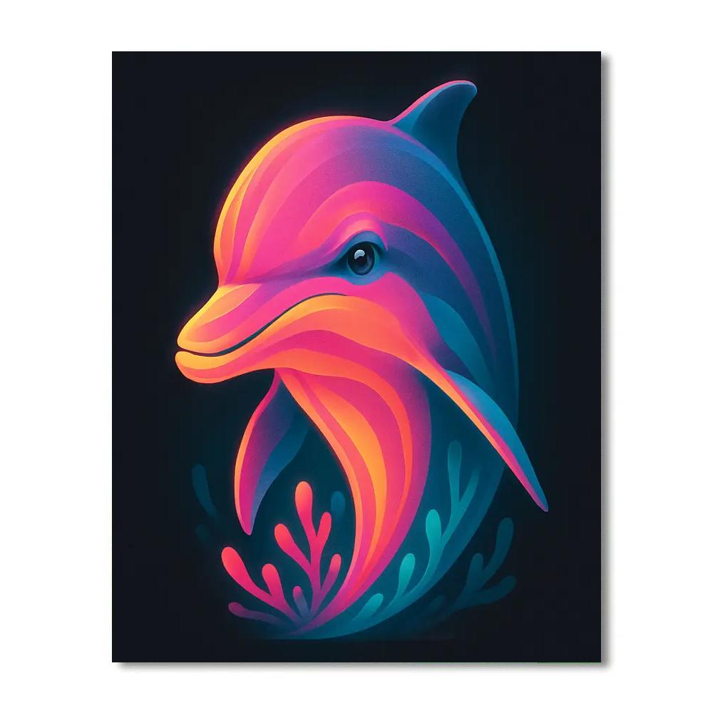 Coral Reef Dolphin DIY paint by numbers