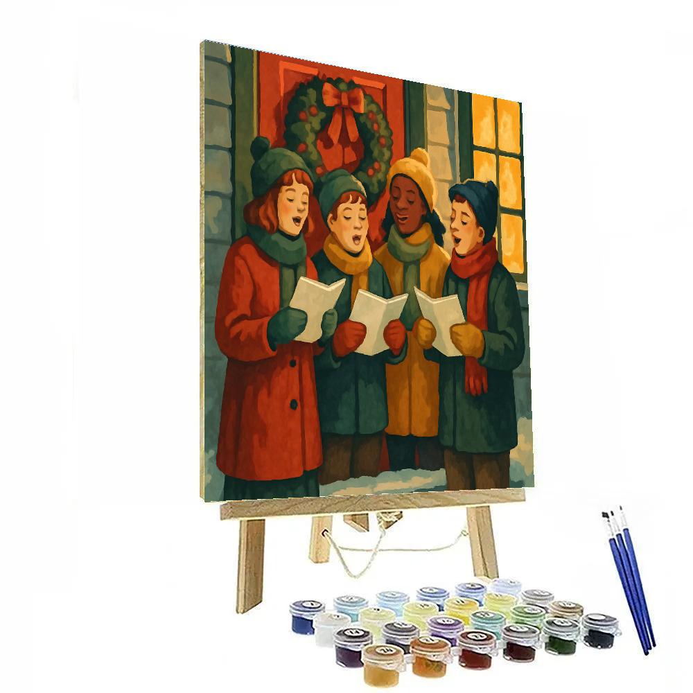 Caroling At The Door Numbered painting kits