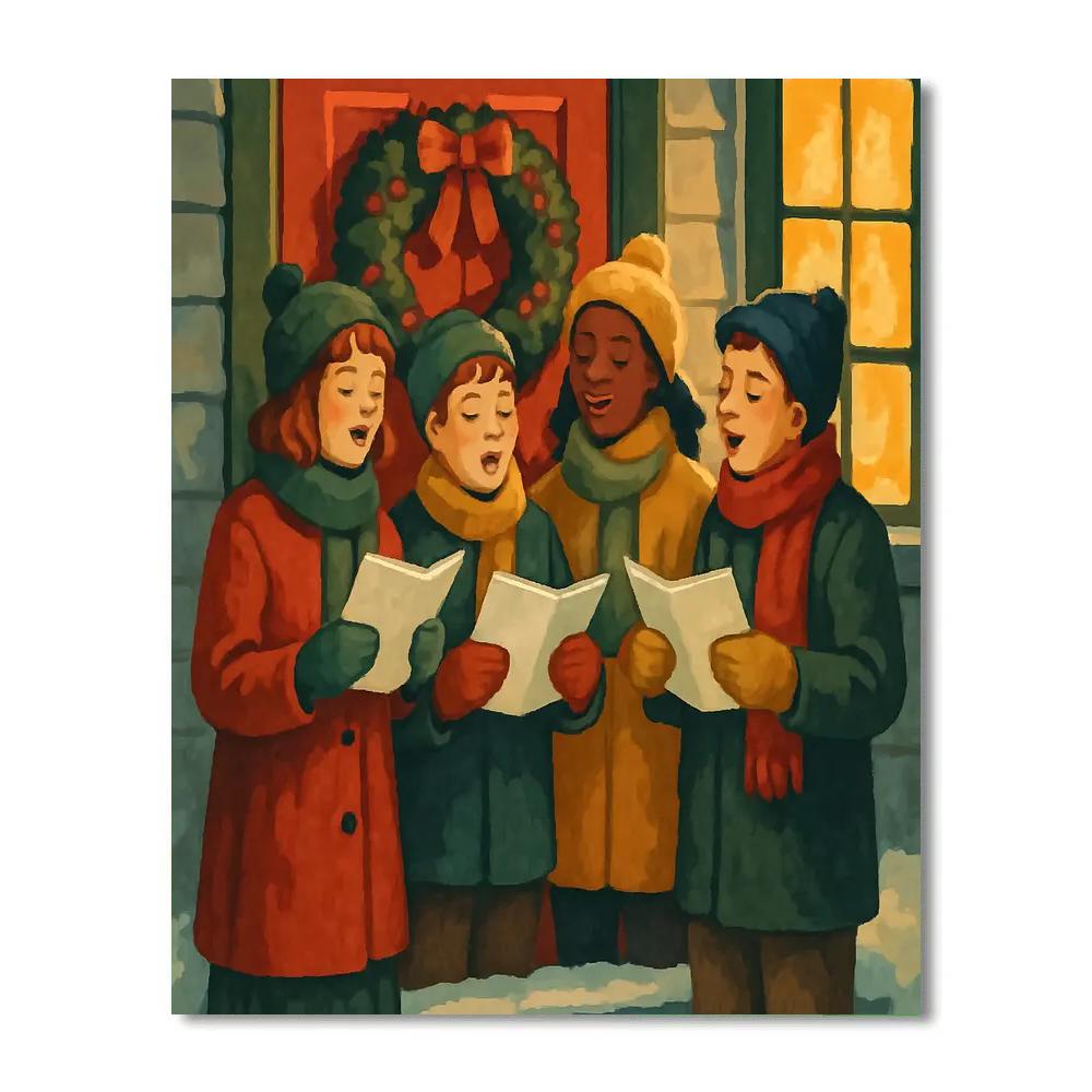 Caroling At The Door Numbered painting kits