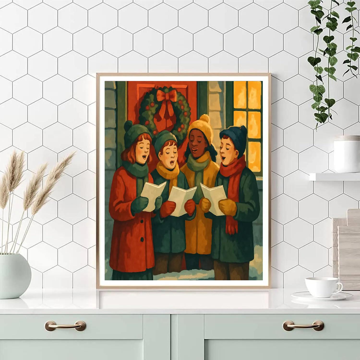 Caroling At The Door Numbered painting kits