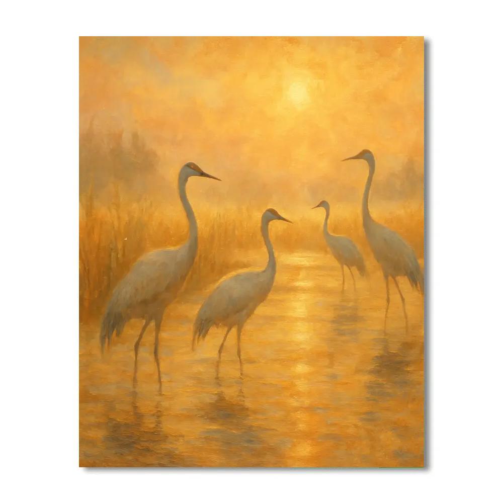 Cranes At Gold Delta DIY paint by numbers