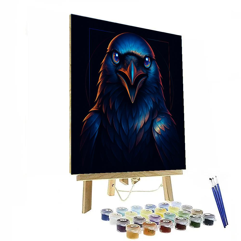 Chromed Raven Sigil Paint by numbers art