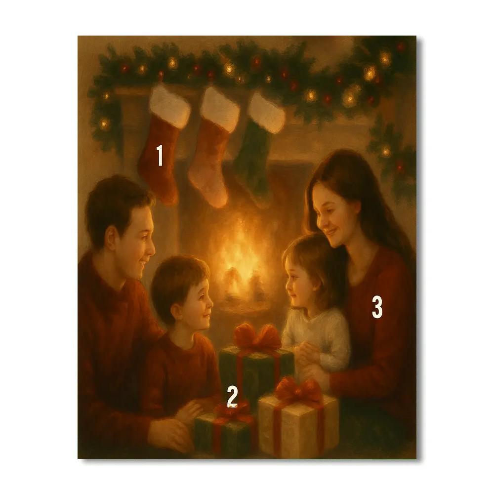 Gifts By The Fireplace Number painting