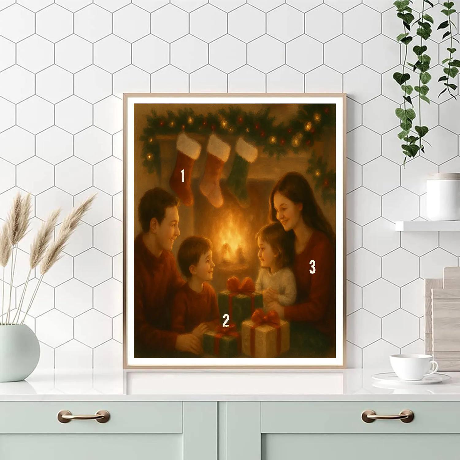 Gifts By The Fireplace Number painting