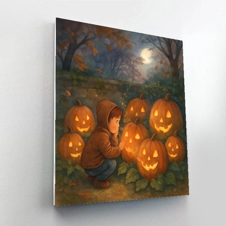 Garden Of Whispering Pumpkins paint by numbers
