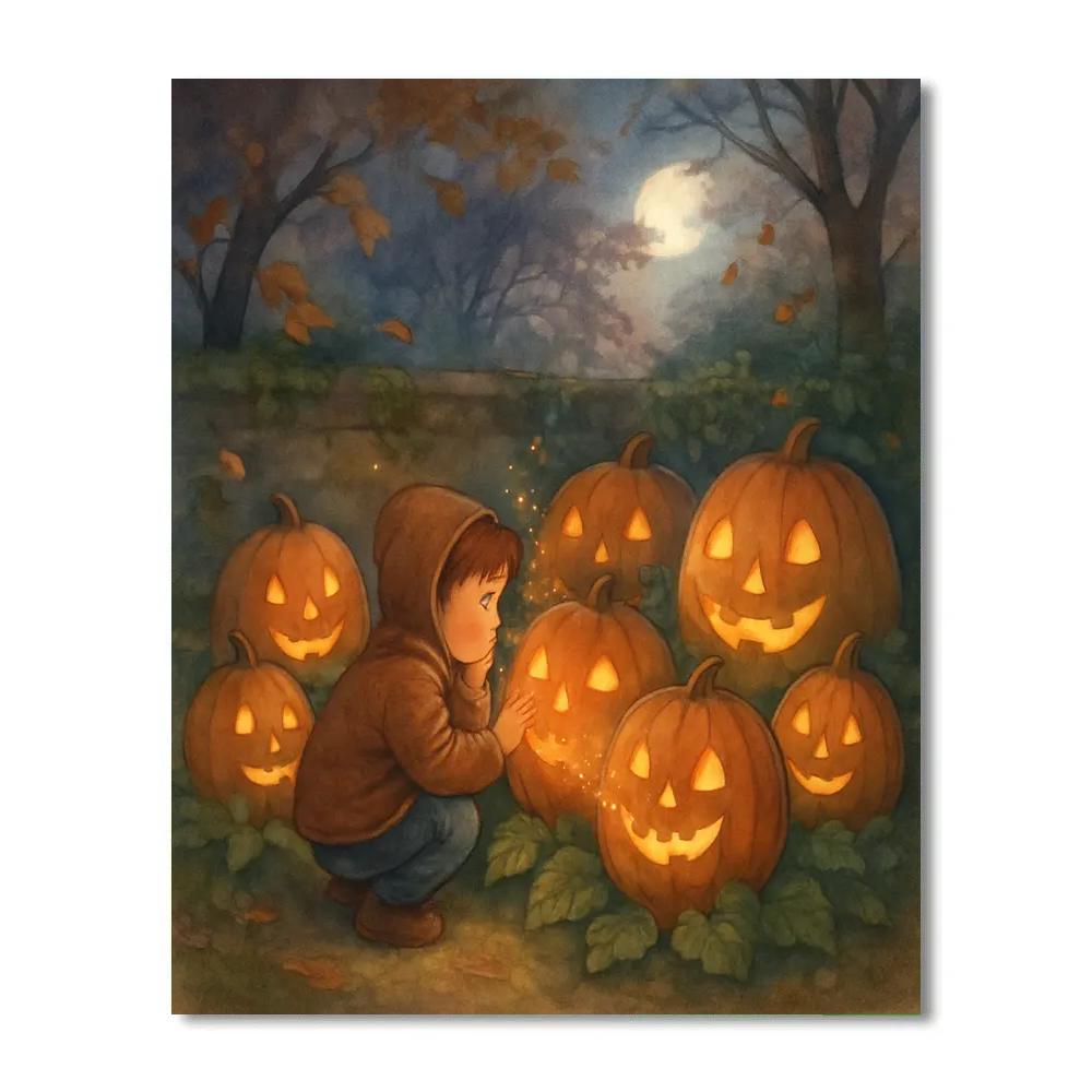 Garden Of Whispering Pumpkins paint by numbers
